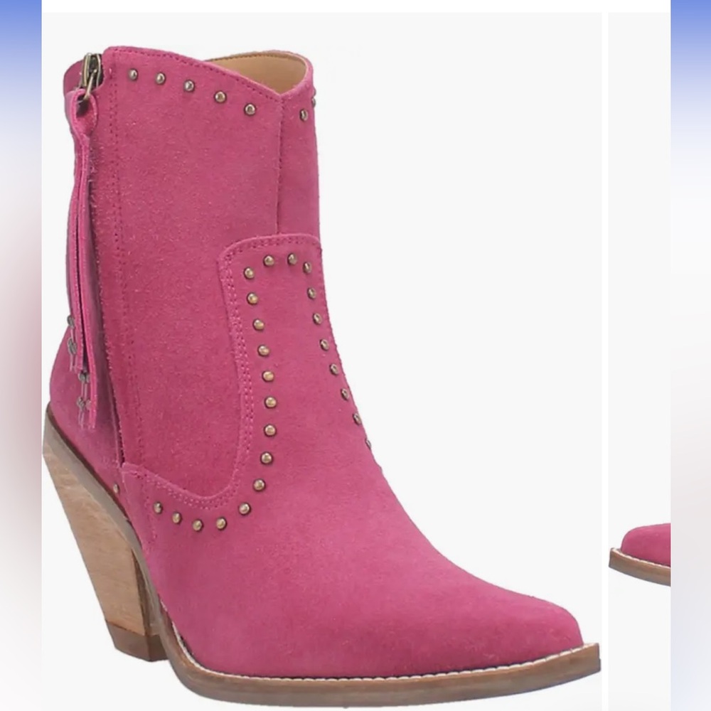 Dingo Classy N Sassy Western cowboy Boot fuchsia suede size 6.5